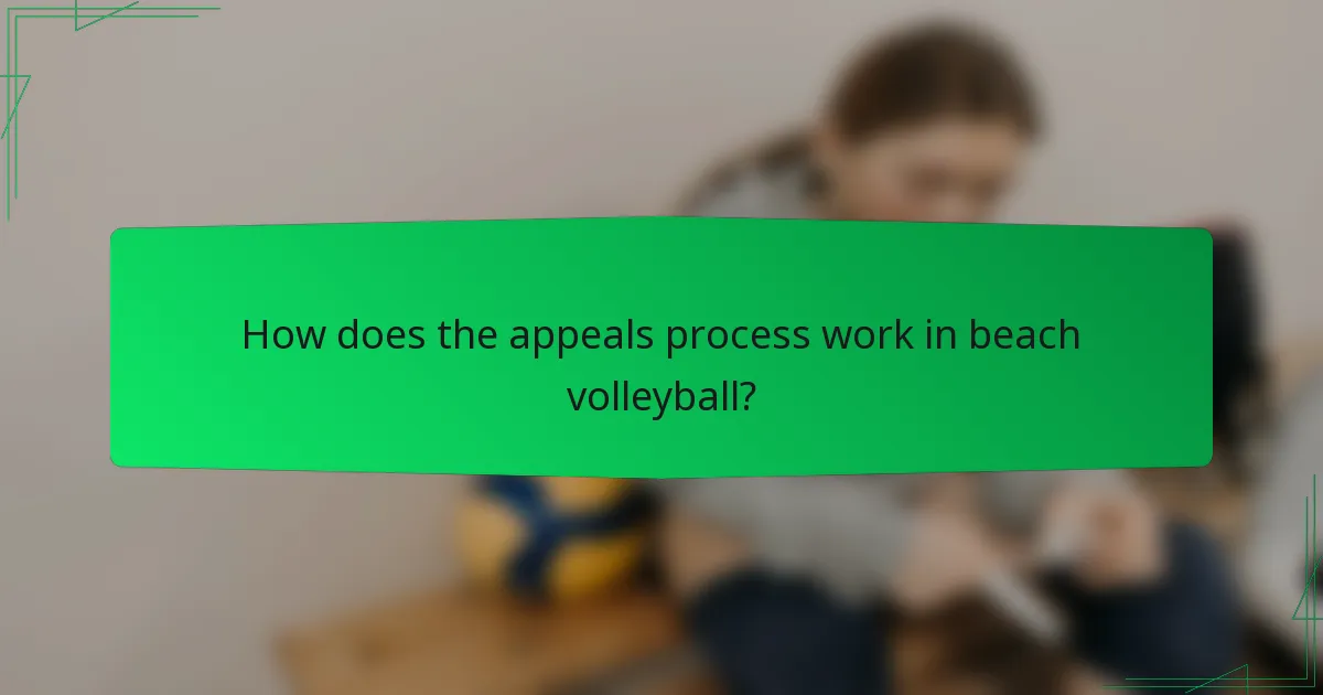 How does the appeals process work in beach volleyball?