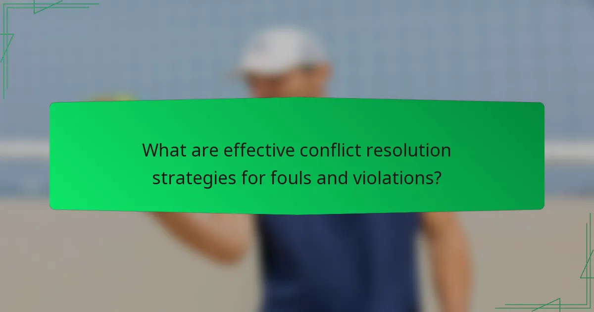 What are effective conflict resolution strategies for fouls and violations?